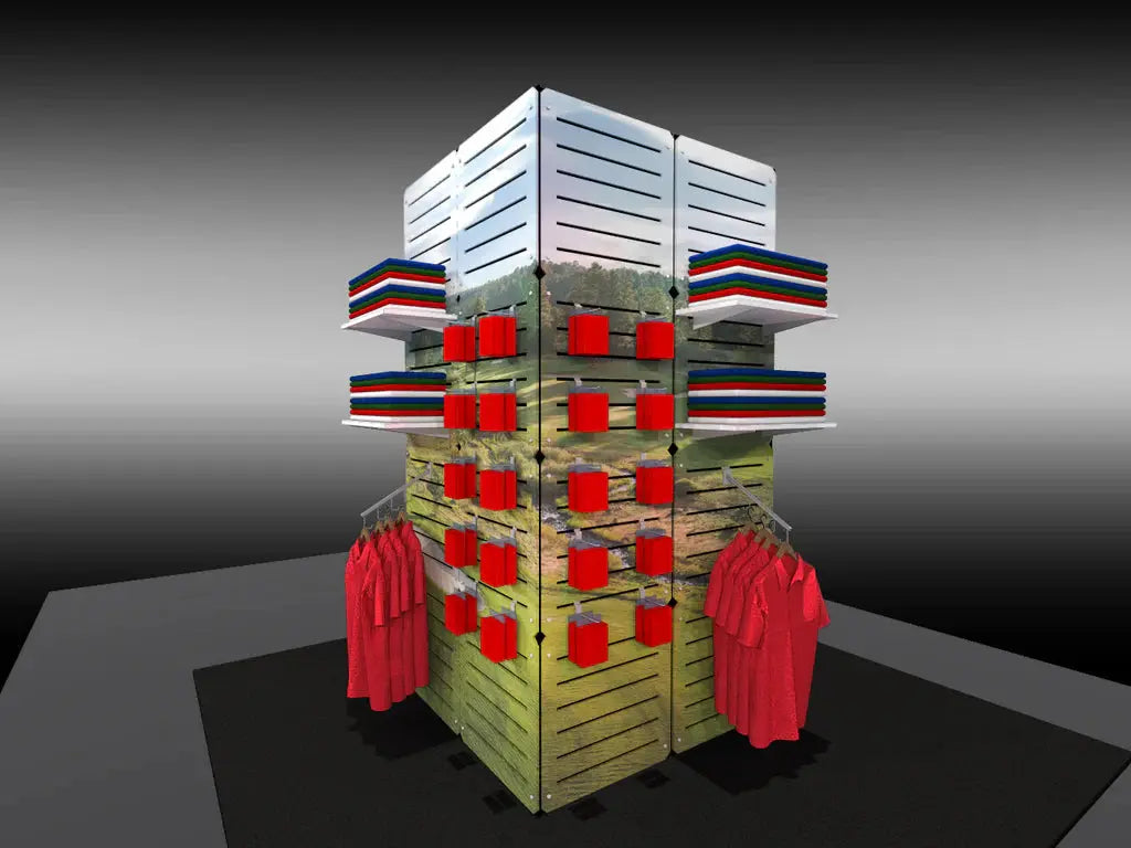Slat Panel Tower (Slatwall or Pegboard, 4 Height Options) GOGO Tradeshow