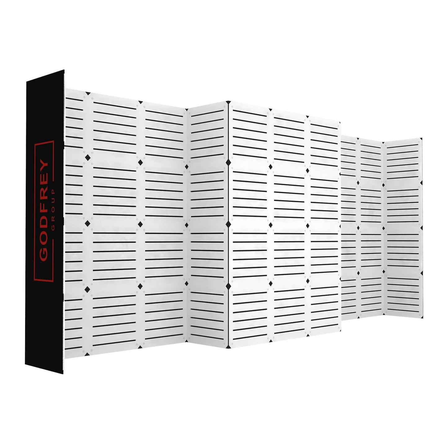 10’x20' Modular Slatwall Display - Optional Graphics and Monitor Mount