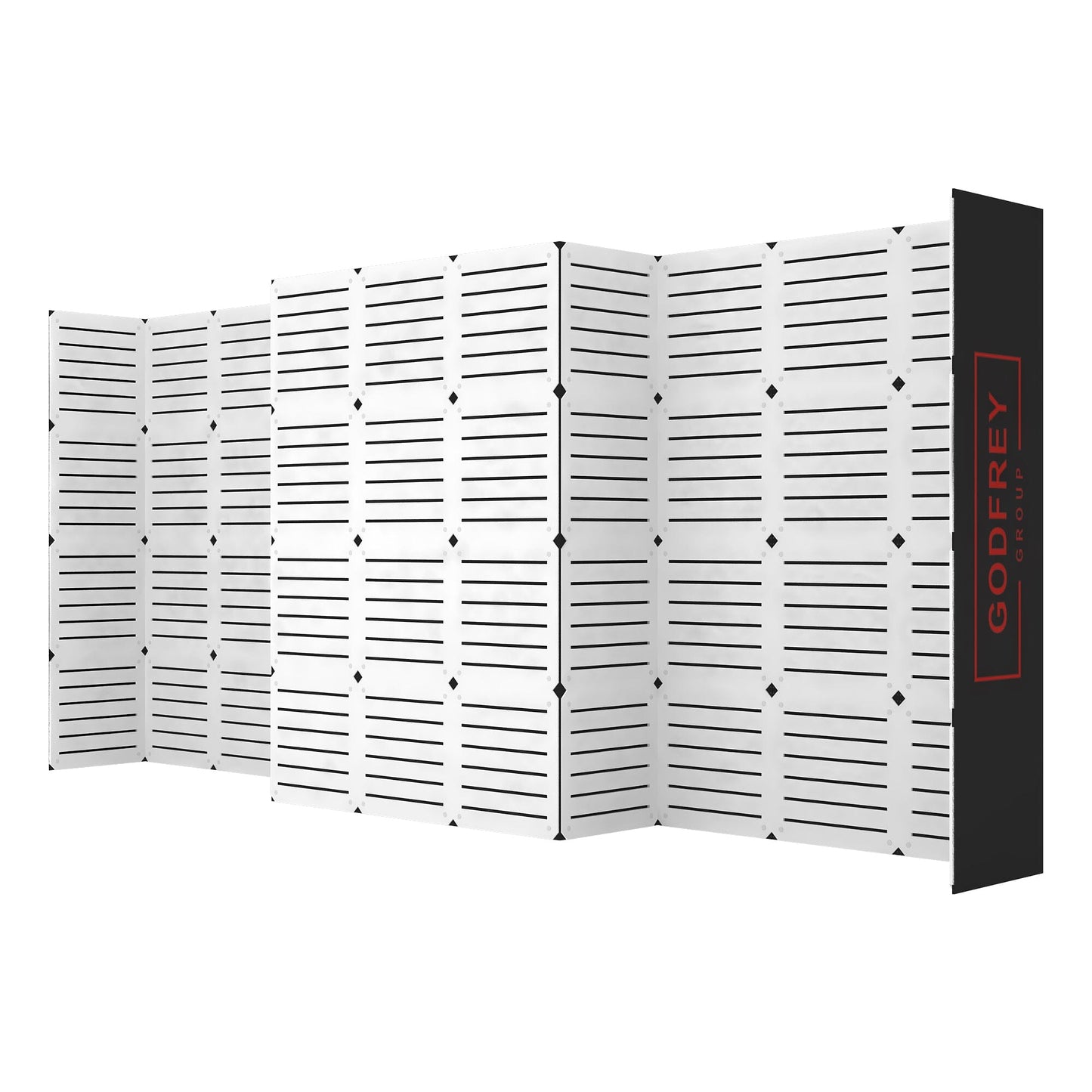 10’x20' Modular Slatwall Display - Optional Graphics and Monitor Mount