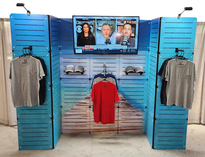 10’ U Shaped Slatwall Display - Optional Graphics and Monitor Mount GOGO Tradeshow