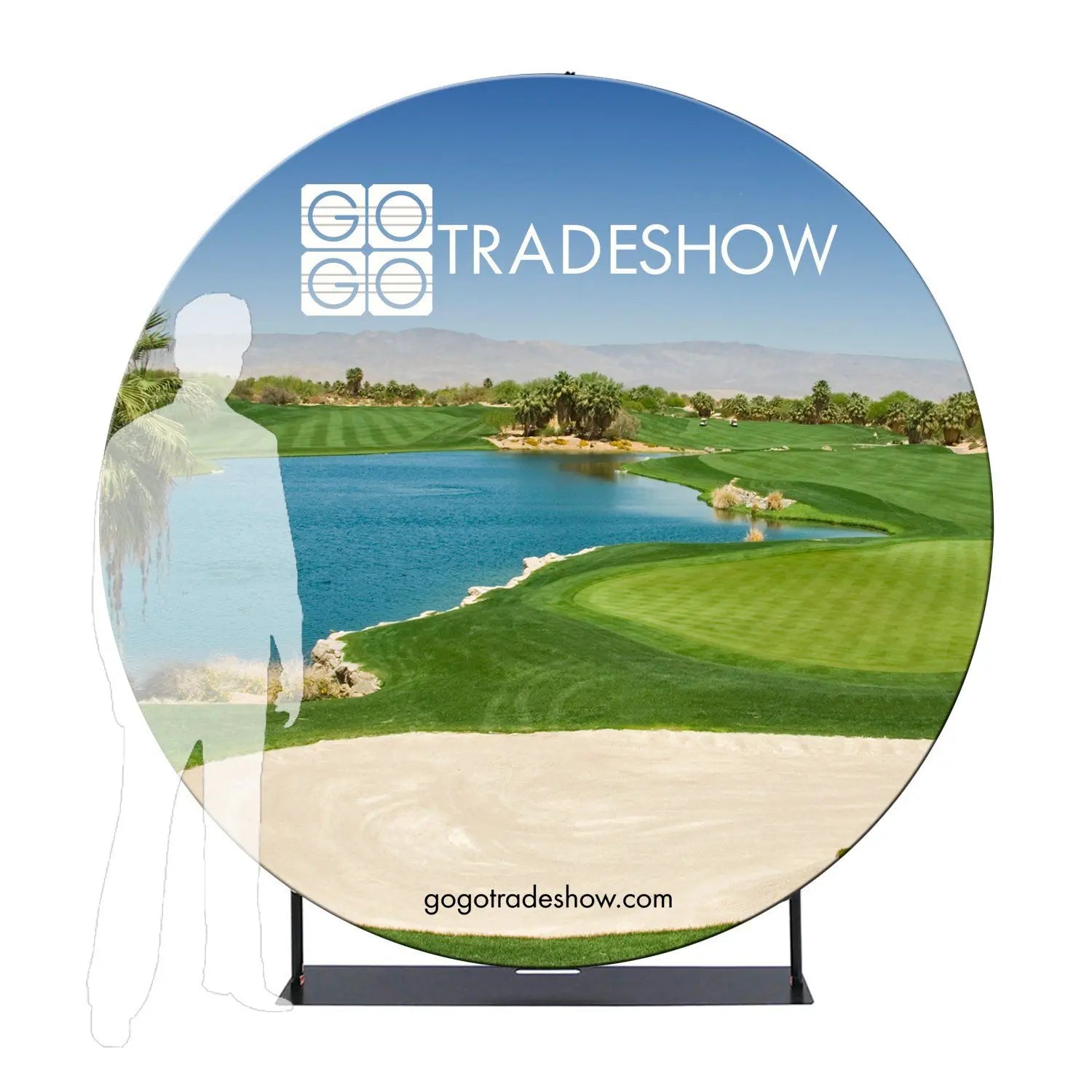 Circular Back Wall or Banner Stand Display, 7' Diameter GOGO Tradeshow