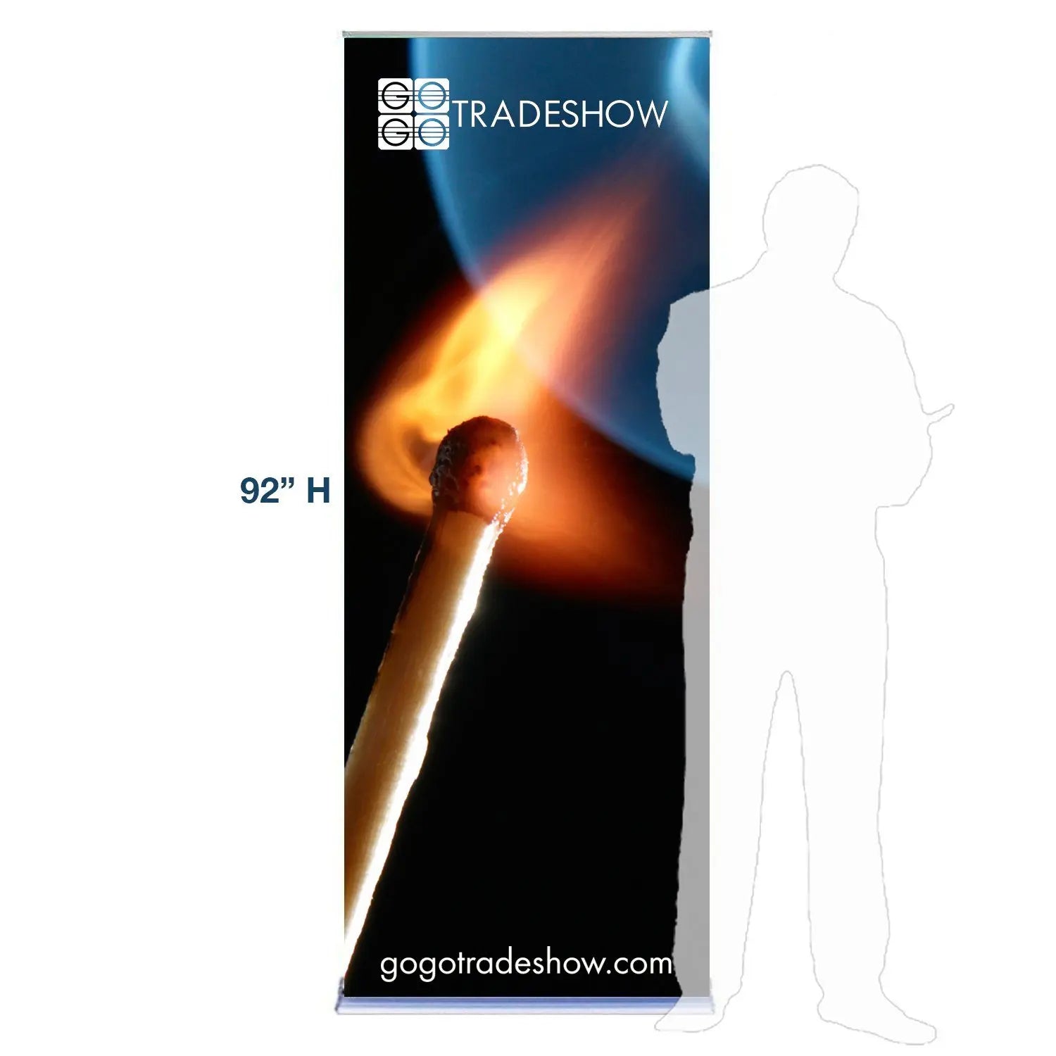 Fixed Height Retractable Banner Stand With Vinyl Graphic GOGO Tradeshow