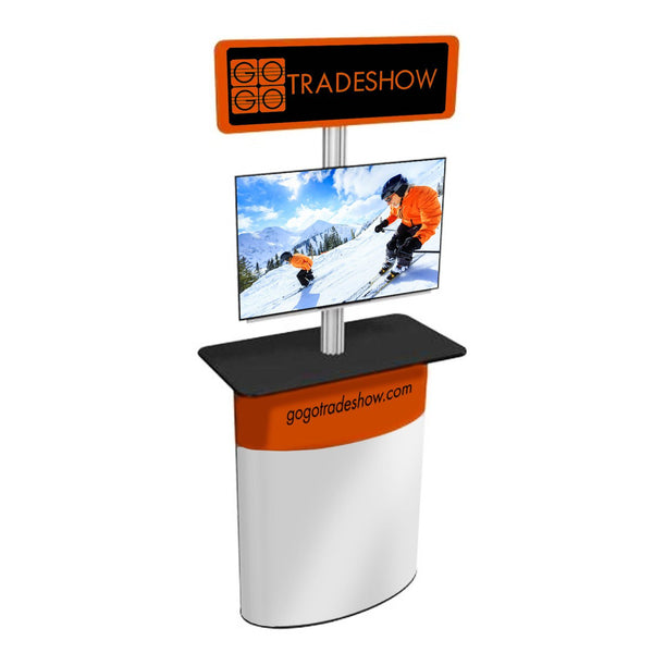Monitor kiosk with pedestal base for 32